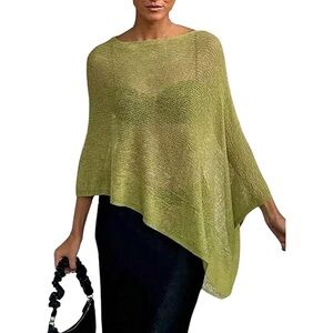 Light Green Asymmetric Knit Women's Sweater Shall